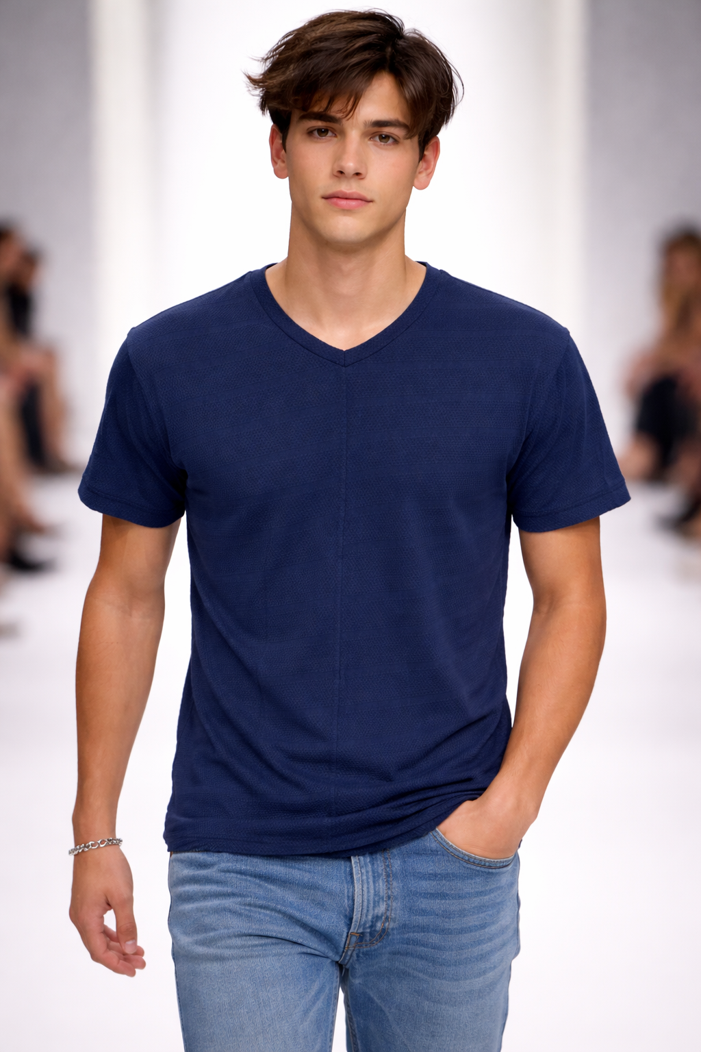 KISAKOL  SAX MAVİ TİŞÖRT